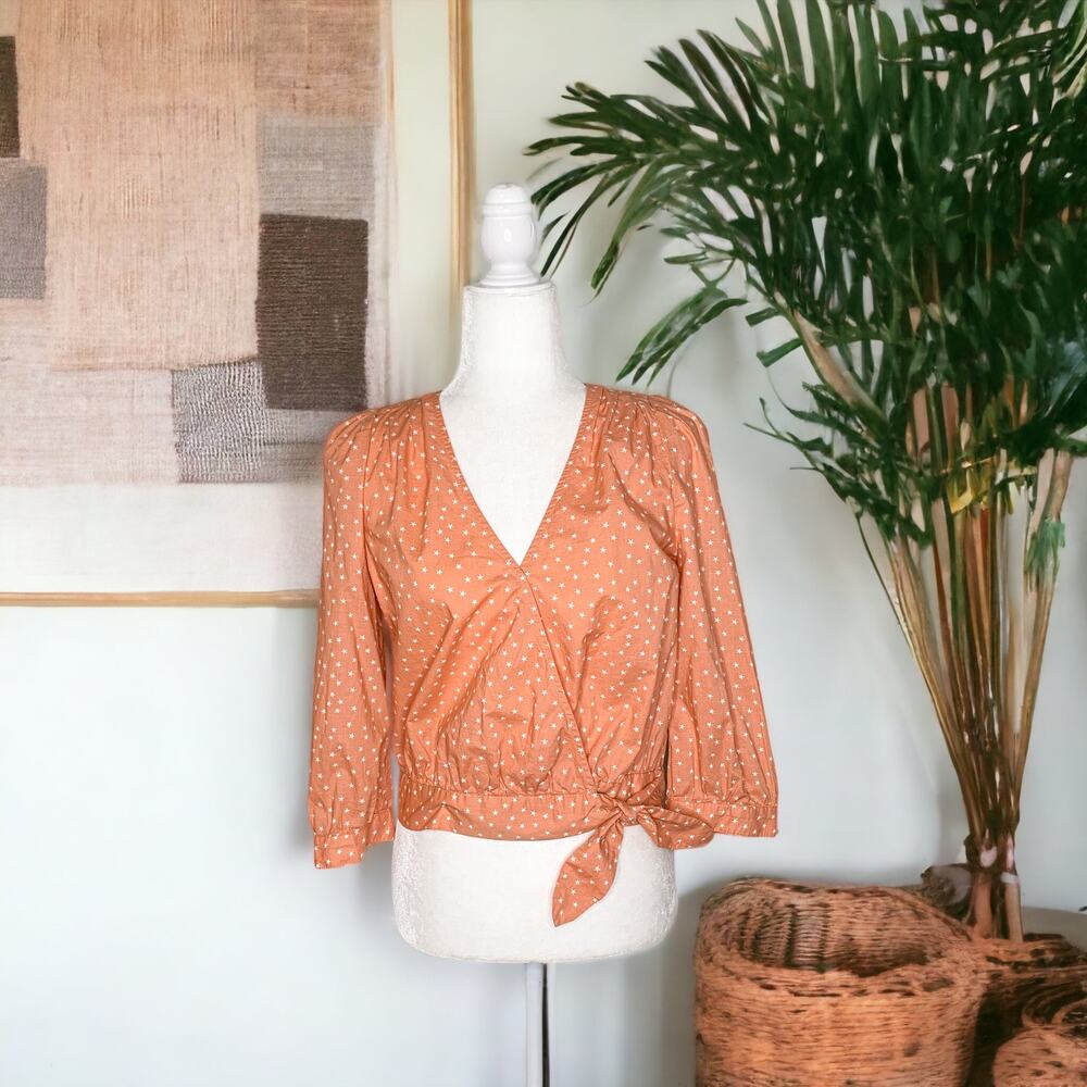 Madewell Scatter Star Wrap Top Peach Small